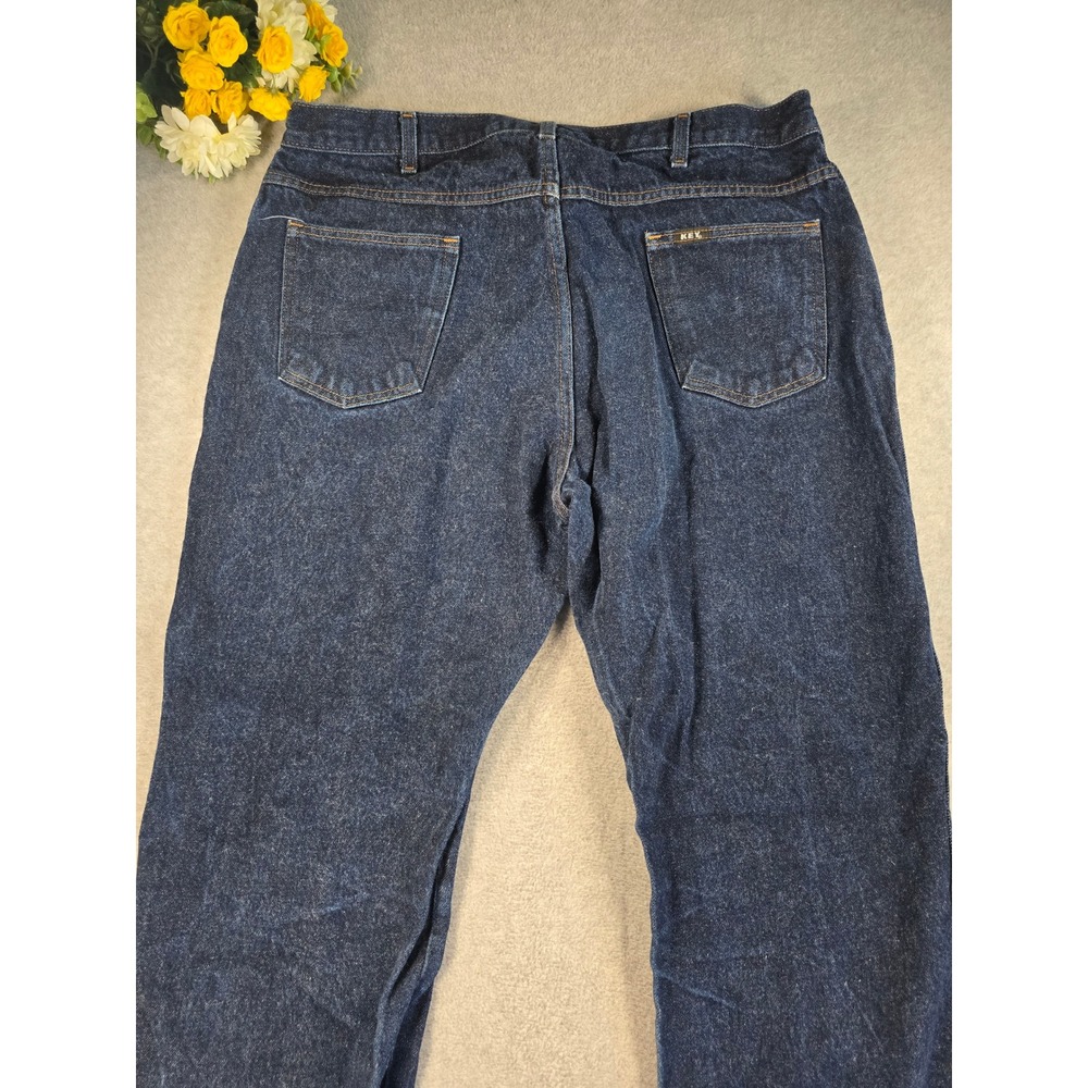 Key Industries Mens Vintage Dark Wash Denim Workwear Jeans 40x32 - Picture 16 of 16